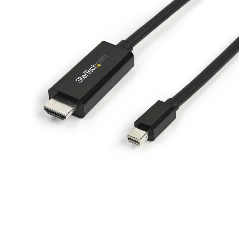 StarTech.com Câble mini DisplayPort vers HDMI - Adaptateur Convertisseur de Moniteur d'Ordinateur Mini DisplayPort (mDP) vers HDMI 2.0 4k avec Câble Intégré - Noir - 3 m - Ultra HD 4K 30Hz