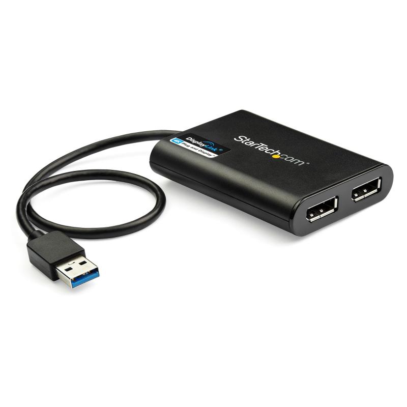 StarTech.com Adaptateur USB 3.0 vers double DisplayPort, 4K 60Hz, certifié DisplayLink, adaptateur d'écran USB vers double DP, adaptateur double DisplayPort pour Mac et Windows