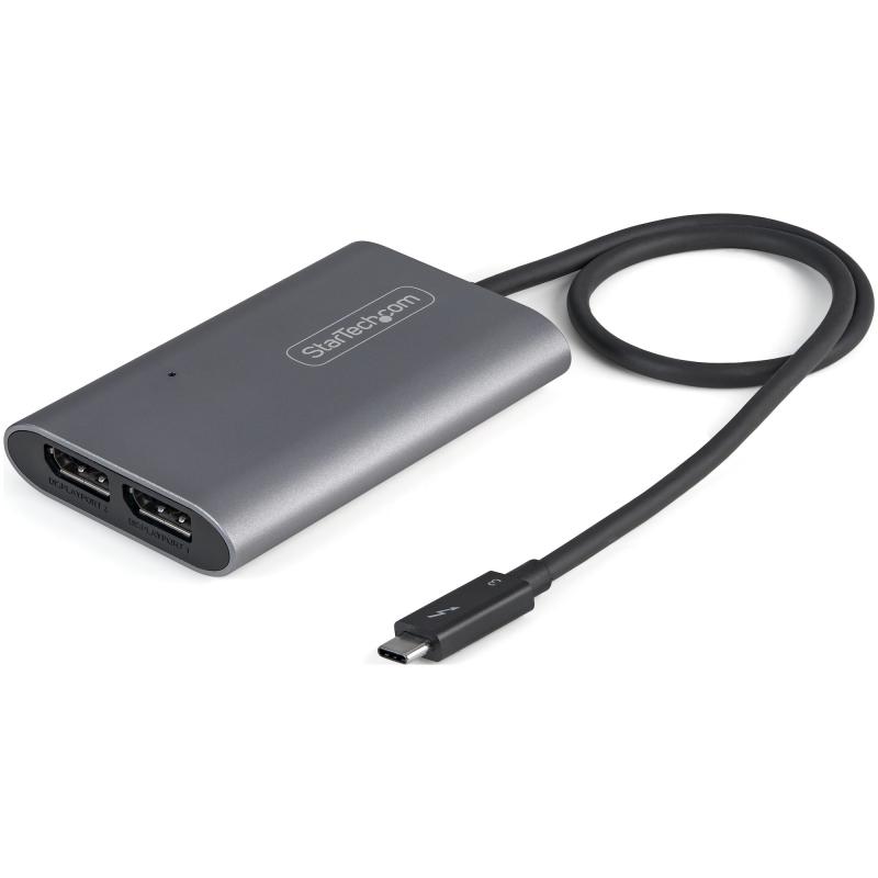 StarTech.com Adaptateur Thunderbolt vers Dual DisplayPort DP 1.4 - Adaptateur Thunderbolt vers Double 4K 60Hz DP ou Single Vidéo 8K/5K - TB vers Double Écran DisplayPort - Mac/Windows