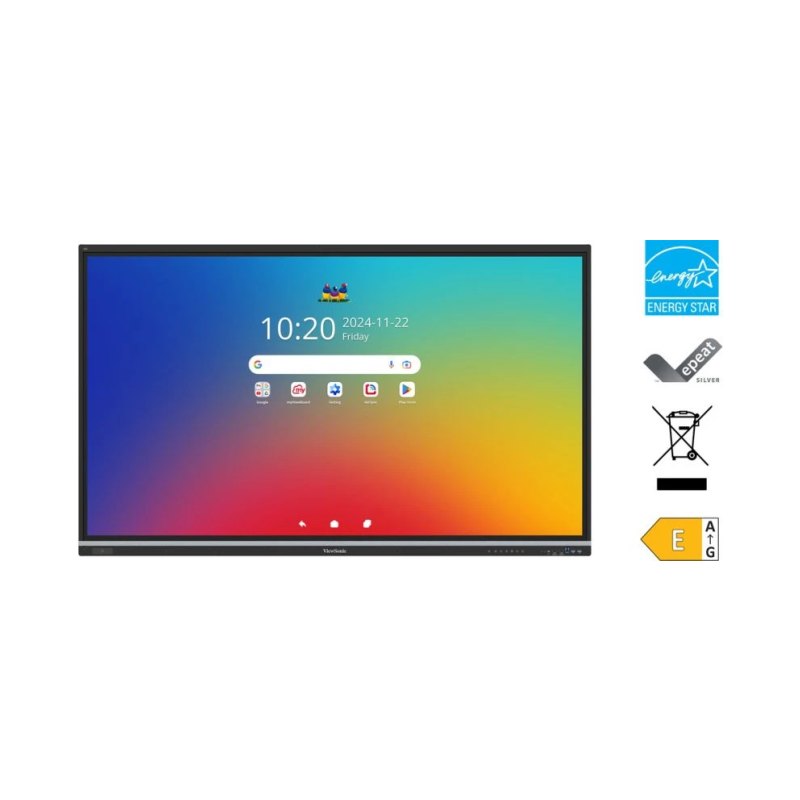 Viewsonic IFP7551 Display interactive whiteboard 190.5 cm (75") 3840 x 2160 pixels Touchscreen Black