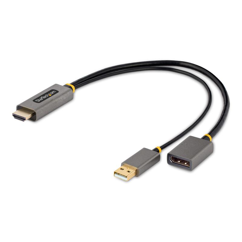 StarTech.com Adaptateur HDMI vers DisplayPort - Adaptateur HDMI 4K 60Hz vers DP de 30cm - Câble HDMI vers Displayport, Alimentation par Bus - Adaptateur HDMI 2.0 à DP 1.2, HDR - Convertisseur HDMI Displayport