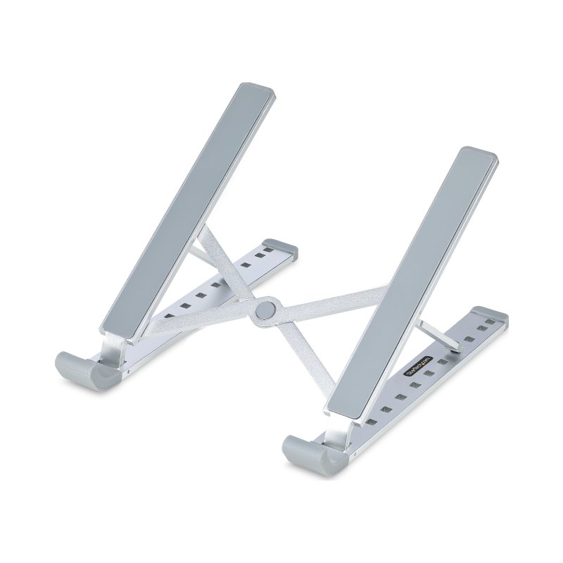 StarTech.com Support Pliable pour Ordinateur Portable - Support Ergonomique pour PC Portable Réglable en Hateur - Support Inclinable avec Cadre en Aluminium Ventilé Supportant 10kg - Rehausseur pour PC Surélevé
