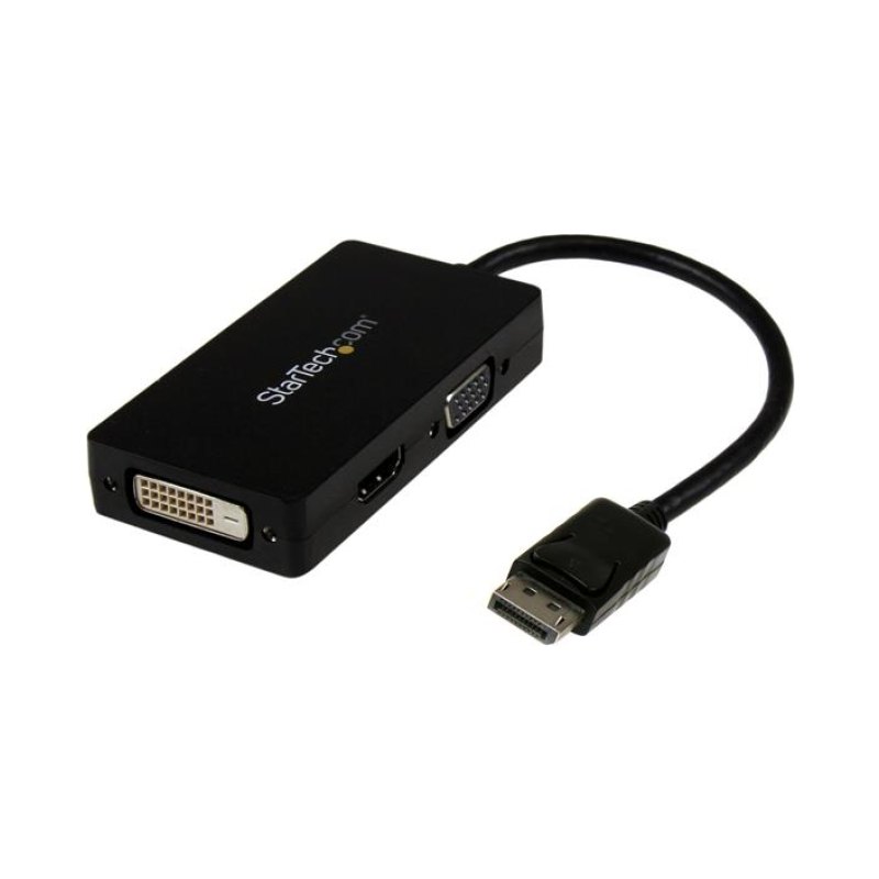 StarTech.com Adaptateur DP 3 en 1 - Hub Convertisseur Vidéo Multiport vers Écrans Multiples DP vers HDMI, VGA ou DVI - PC DP 1080p vers Écran ou Vidéoprojecteur