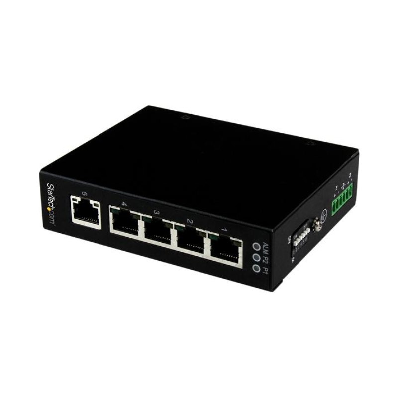 StarTech.com 5 Port Unmanaged Industrial Gigabit Ethernet Switch - DIN Rail / Wall-Mountable - TAA