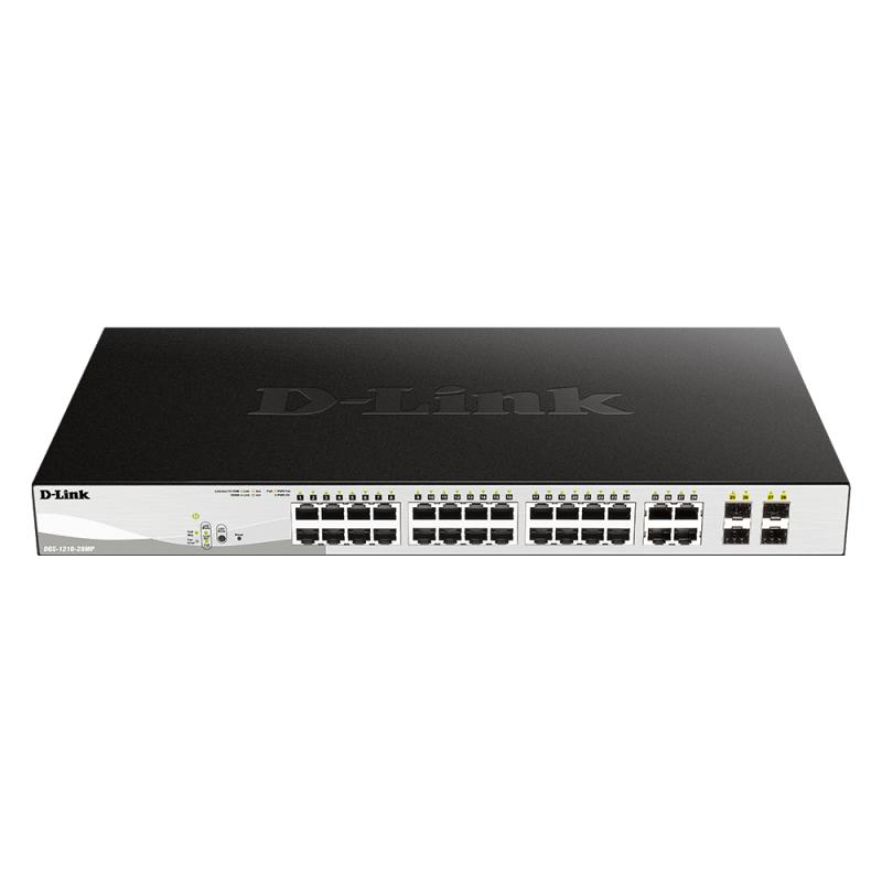 D-Link DGS-1210-28P commutateur réseau Géré L2 Gigabit Ethernet (10/100/1000) Connexion Ethernet, supportant l'alimentation via ce port (PoE) 1U Noir