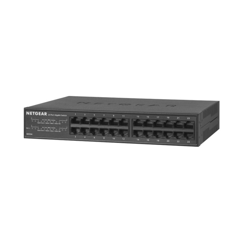NETGEAR GS324 Unmanaged Gigabit Ethernet (10/100/1000) 1U Black