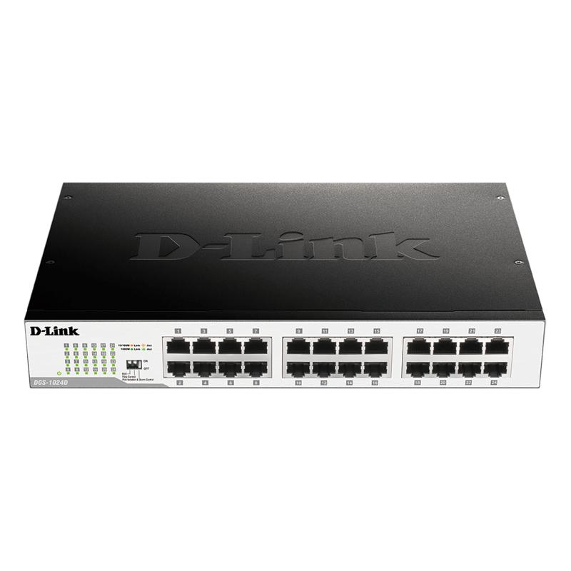 D-Link DGS-1024D commutateur réseau Non-géré Gigabit Ethernet (10/100/1000) 1U Noir, Argent