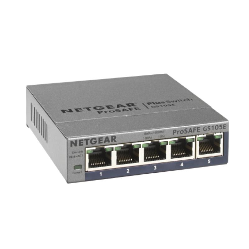 NETGEAR 5-Port Gigabit Ethernet Plus Switch (GS105Ev2)