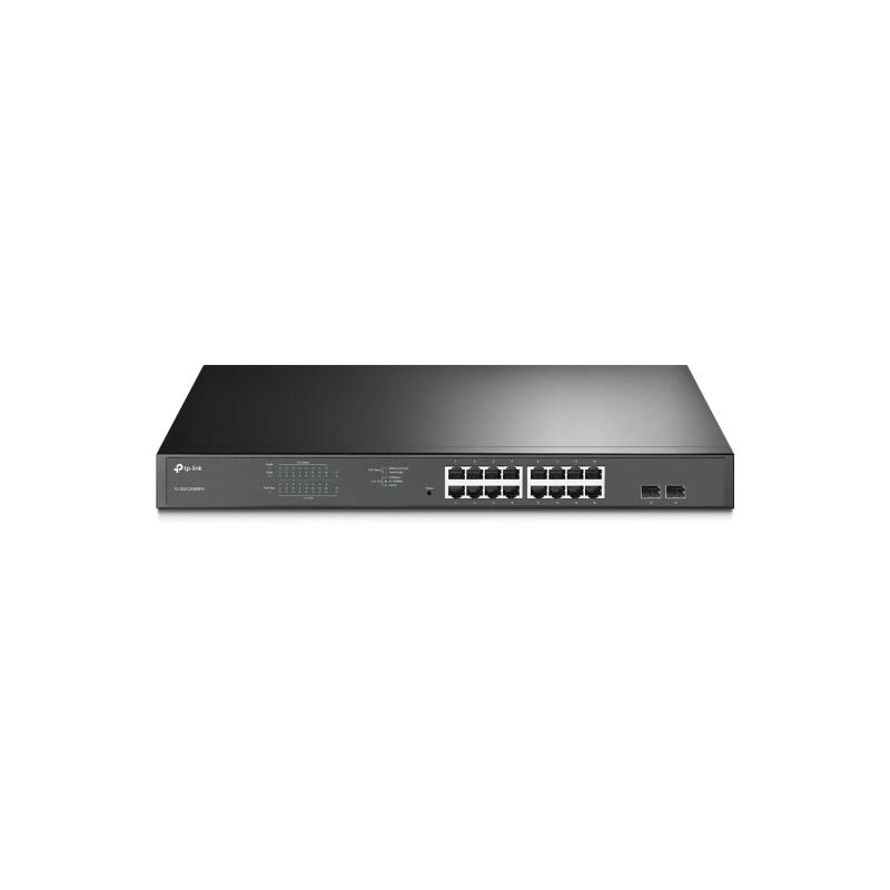 TP-Link TL-SG1218MPE Géré L2 Gigabit Ethernet (10/100/1000) Connexion Ethernet, supportant l'alimentation via ce port (PoE) 1U Noir