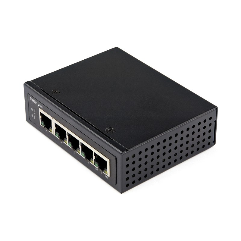 StarTech.com Industrial 5 Port Gigabit PoE Switch - 30W - Power Over Ethernet Switch - Hardened GbE PoE+ Unmanaged Switch - Rugged High Power Gigabit Network Switch IP-30/-40 C to 75 C - TAA