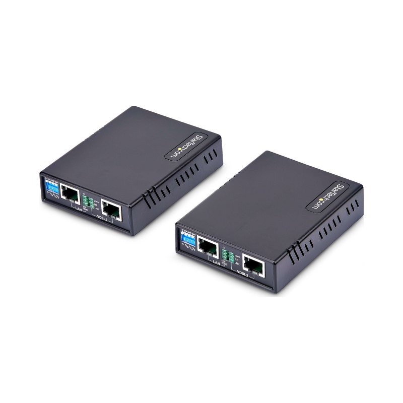 StarTech.com VDSL2 Ethernet Extender Kit over Single Pair Wire, Up to 0.6mi (1km) Long Range LAN Repeater over Phone Line/CAT5e/CAT6, Up to 300Mbps, Replacement for 110VDSLEXT - TAA