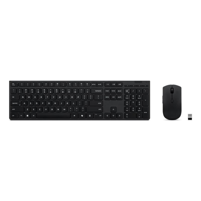 Lenovo 4X31R64327 clavier Souris incluse Bureau RF sans fil + Bluetooth Canadien Noir