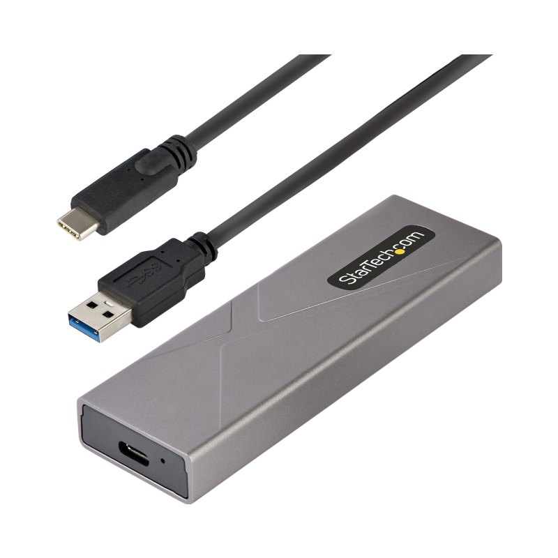 StarTech.com Boîtier Externe SSD M.2 NVMe/SATA - Boîtier Disque Dur SSD M.2 PCIe/SATA - Boîtier SSD M.2 - Boîtier pour SSD M.2 avec Câbles Hôtes USB-C et USB A - Boîtier M.2 NVMe Compatible 2230/2242/2260/2280