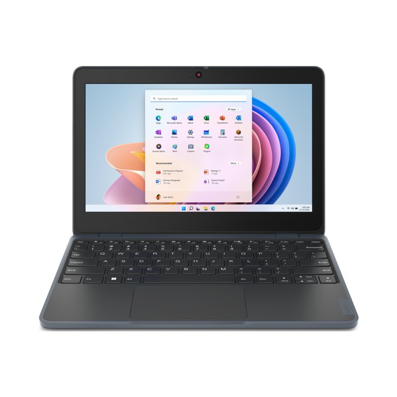 Lenovo 100w Gen 4 Intel® N N100 Laptop 29.5 cm (11.6") HD 4 GB LPDDR5-SDRAM 128 GB SSD Wi-Fi 6 (802.11ax) Windows 11 Pro Academic English Grey