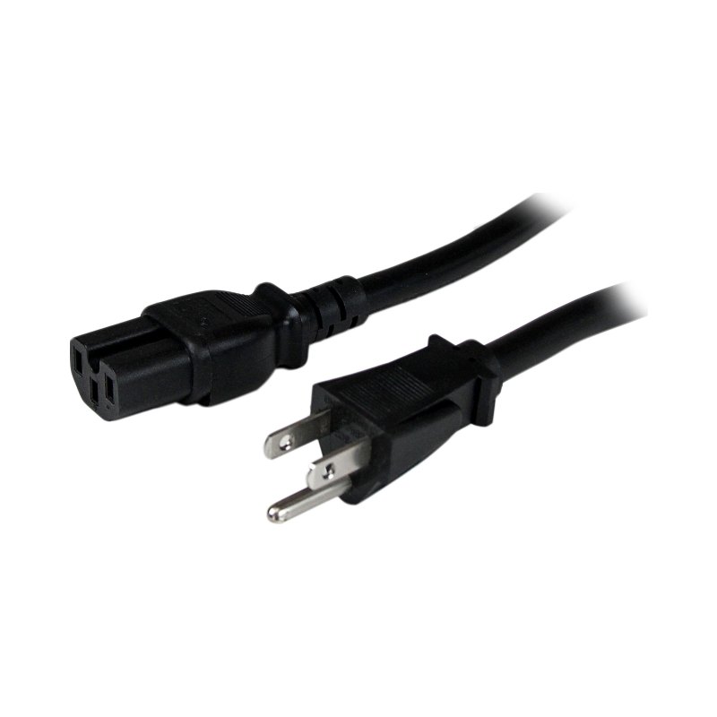 StarTech.com 4ft (1.2m) Heavy Duty Power Cord, NEMA 5-15P to C15 AC Power Cord, 15A 125V, 14AWG, Replacement Computer Power Cord, Monitor Power Cable, NEMA 5-15P to IEC 60320 C15 Power Cord - PC Power Supply Cable