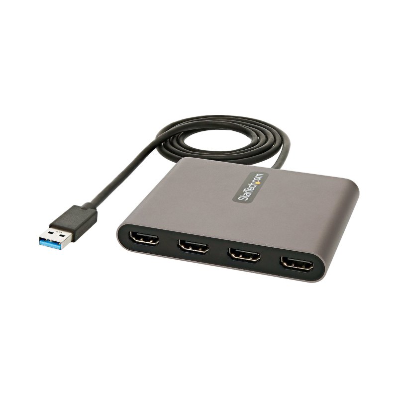 StarTech.com Adaptateur USB 3.0 vers Quatre HDMI, Convertisseur de Moniteur USB vers 4x HDMI pour Windows (pas de support pour macOS/ChromeOS/Linux) - TAA