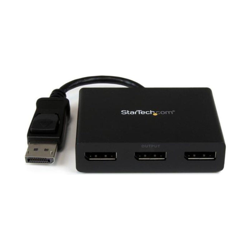 StarTech.com 3-Port Multi Monitor Adapter - DisplayPort 1.2 MST Hub to Dual 4K 30Hz & 1x 1080p - Video Splitter for Extended Desktop Mode on Windows PCs Only - DP to 3x DP Monitors