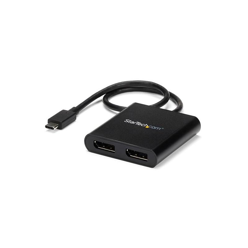 StarTech.com Adaptateur USB-C vers Double DisplayPort 1.2, Hub USB-C Multi-Moniteur MST, Double écran 4K 30Hz/1080p 60Hz DP Extender/Splitter pour Ordinateur Portable, Câble Intégré Extra-Long - Windows Uniquement