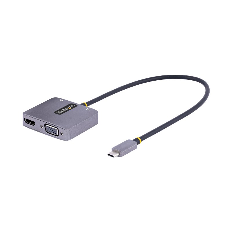 StarTech.com Adaptateur USB C vers HDMI VGA avec Sortie Audio 3,5 - Adaptateur Multiport USB C - Adaptateur USB Type-C, 4K 60Hz HDR, 100W PD 3.0 - Adaptateur Vidéo Compatible TB3/4 - Adaptateur de Voyage