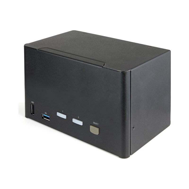 StarTech.com 2 Port Quad Monitor DisplayPort KVM Switch - 4K 60Hz UHD HDR - Desktop 4K DP 1.2 KVM with 2 Port USB 3.0 Hub (5Gbps) & 4x USB 2.0 HID Ports, Audio - Hotkey Switching - TAA