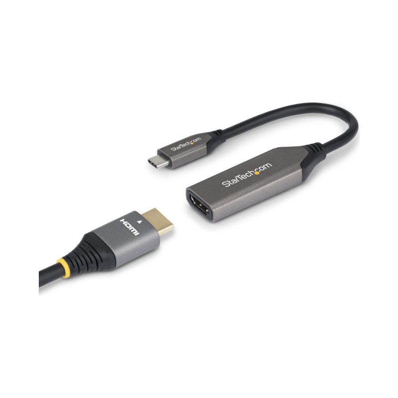 StarTech.com Adaptateur USB-C vers HDMI, 8K 60 Hz / 4K 120 Hz, Compatible Thunderbolt / USB4, Convertisseur USB C vers HDMI 2.1, HDR10+, Câble de 20 cm
