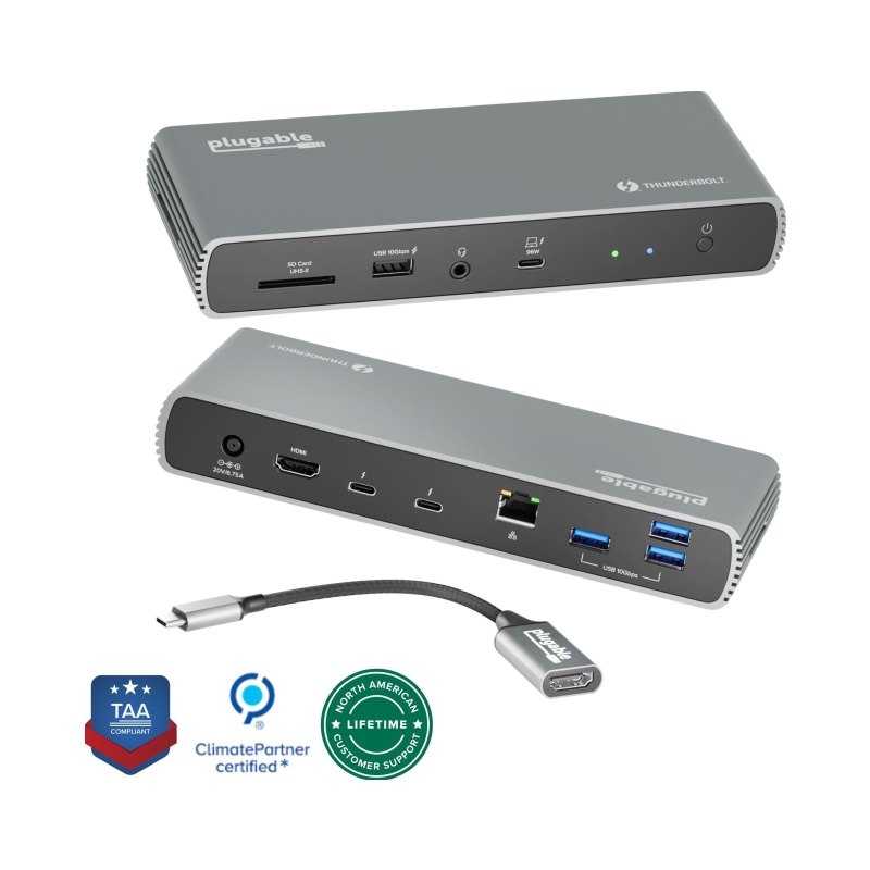 Plugable Technologies Thunderbolt 4 & USB4 HDMI Docking Station with 96W Charging