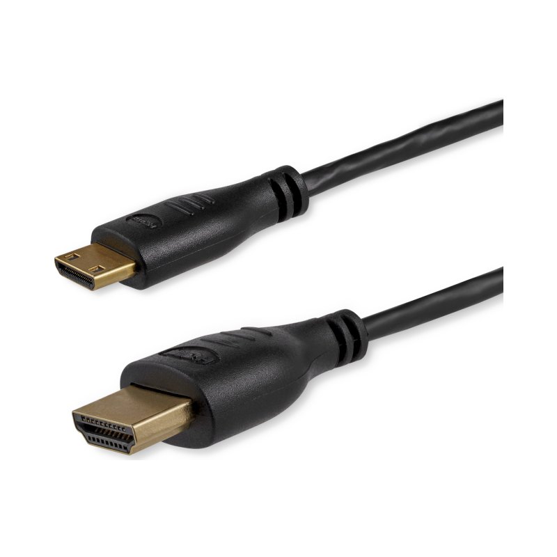 StarTech.com 3ft (91cm) Mini HDMI to HDMI Cable with Ethernet - 4K 30Hz High Speed Slim Mini HDMI to HDMI Adapter Cable - Mini HDMI Type-C Device to HDMI Monitor/Display - Video Converter Cord