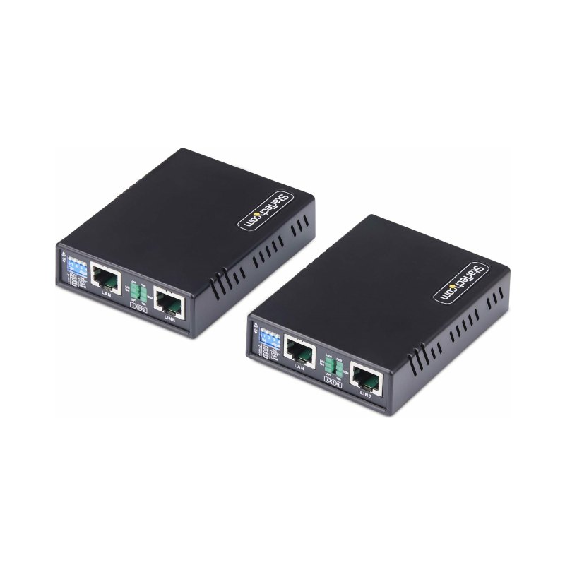 StarTech.com 10/100 Ethernet Extender Kit, Up to 0.5Mi (800M), Long-Range LAN over Single Pair Wire/Phone Line/RJ45 UTP, Ethernet Booster For IP Video/Remote Sensors/WiFi APs - TAA