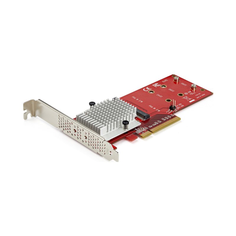 StarTech.com Dual M.2 PCIe SSD Adapter Card - x8 / x16 Dual NVMe or AHCI M.2 SSD to PCI Express 3.0 - M.2 NGFF PCIe (M-Key) Compatible - Supports 2242, 2260, 2280 - JBOD - Mac & PC - TAA