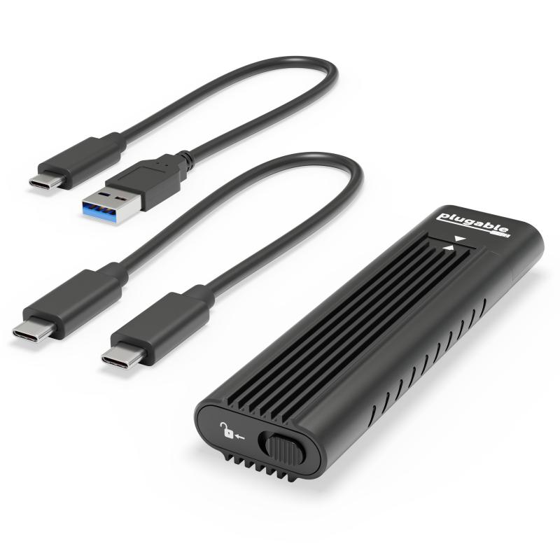 Plugable Technologies USBC-NVME Boîtier de disques de stockage Enceinte ssd Noir M.2