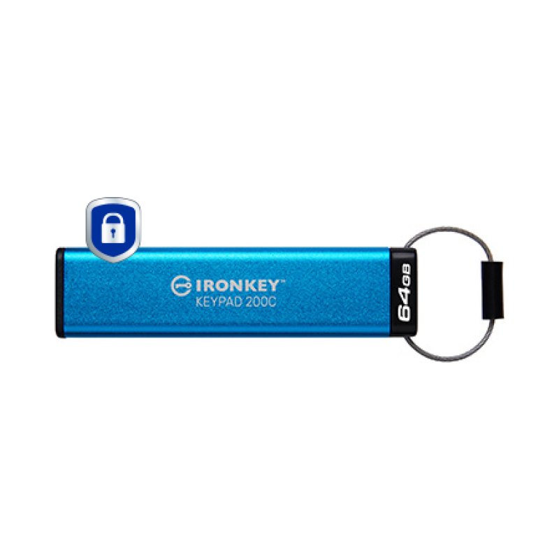 Kingston Technology IronKey 64GB USB-C Keypad 200C, FIPS 140-3 Lvl 3 AES-256