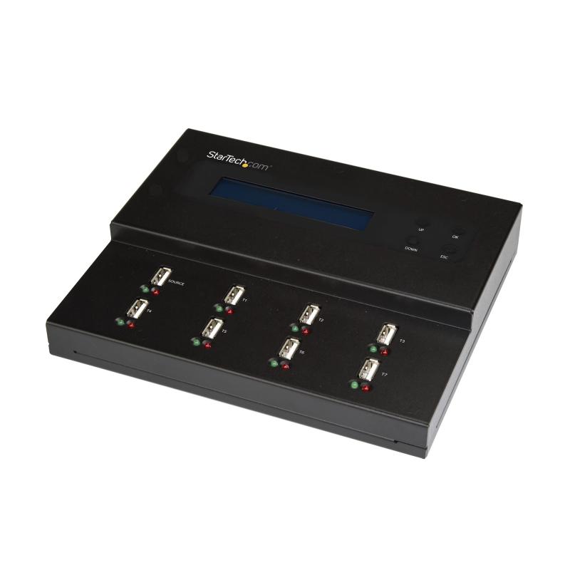 StarTech.com Duplicateur et Effaceur Autonome de 1 à 7 clés USB, Copieur de Plusieurs Clés USB, Copie Système et Fichier et Secteur par Secteur, 1,5 Go/min, Effacement en 3 Passes, Affichage LCD