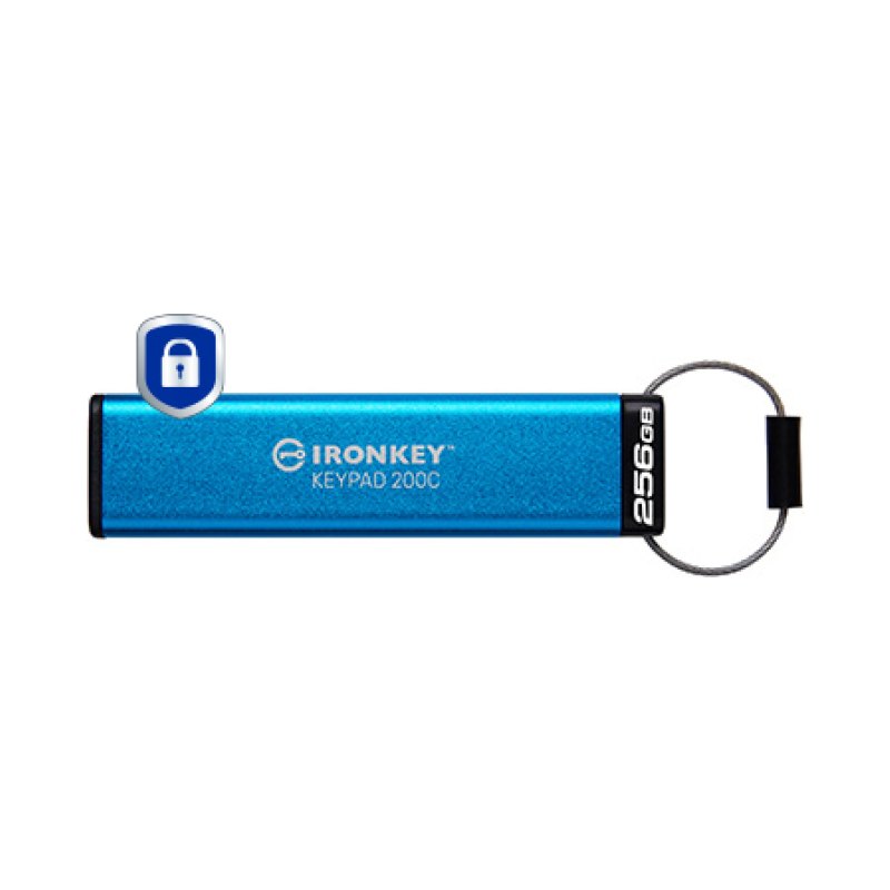 Kingston Technology IronKey 256GB USB-C Keypad 200C, FIPS 140-3 Lvl 3 AES-256