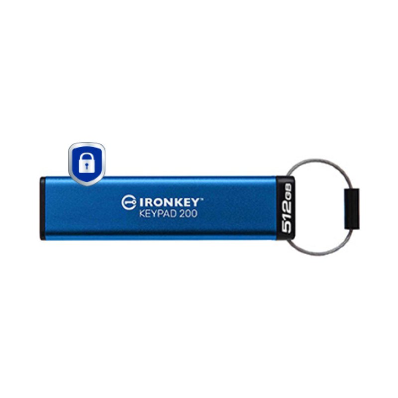 Kingston Technology IronKey 512GB Keypad 200, FIPS 140-3 Lvl 3 AES-256 Encrypted