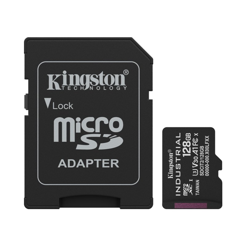 Kingston Technology 128GB microSDXC Industrial C10 A1 pSLC Card + SD Adapter