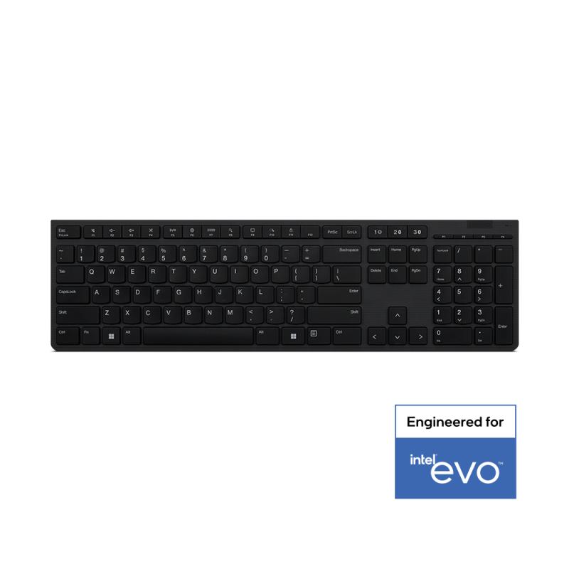 Lenovo 4Y41K04031 clavier Bureau RF sans fil + Bluetooth Anglais américain Gris