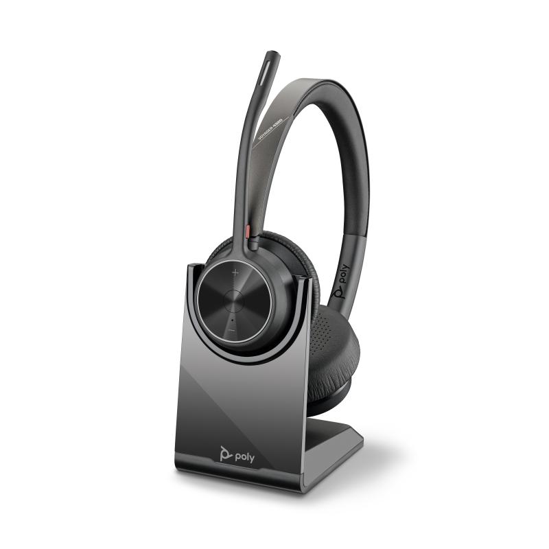 HP Poly Micro-casque stéréo USB-A Poly Voyager 4320 UC + adaptateur USB-A BT700 + base de chargement