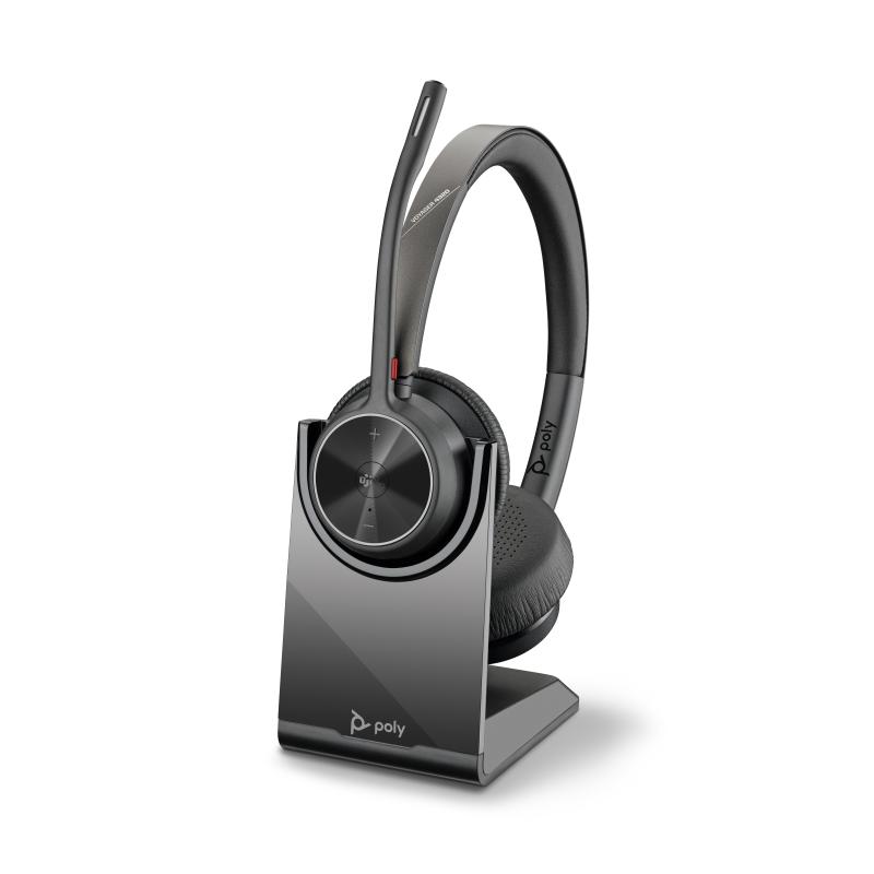 HP Poly Micro-casque Poly Voyager 4320-M certifié Microsoft Teams + dongle BT700 + base de chargement
