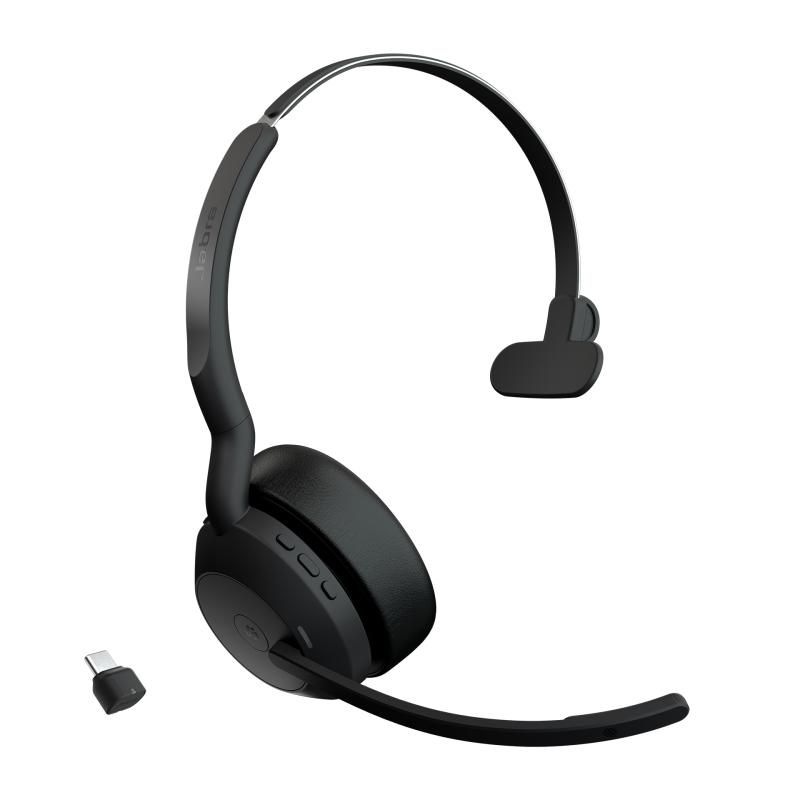 Jabra Evolve2 55 Casque Sans fil Arceau Bureau/Centre d'appels USB Type-C Bluetooth Socle de chargement