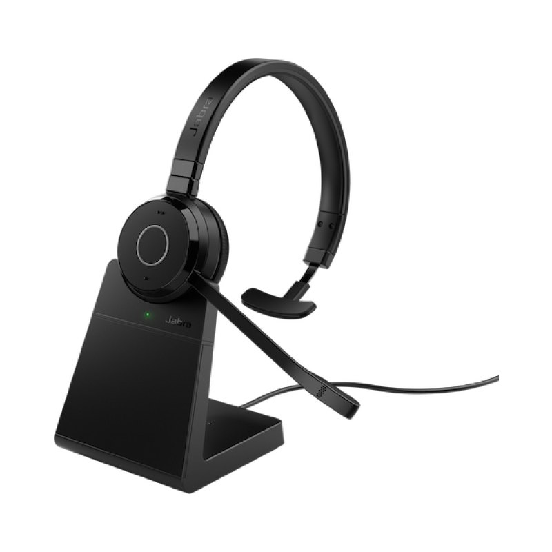 Jabra Evolve 65 TE Headset Wireless Head-band Office/Call center Bluetooth Charging stand Black