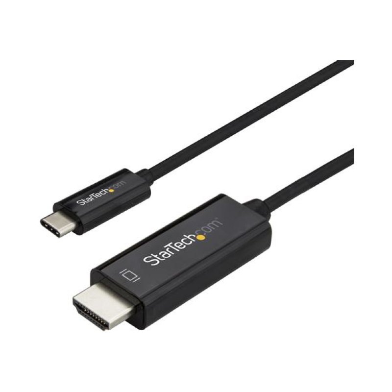 StarTech.com Câble USB-C vers HDMI de 2m - Câble adaptateur USB Type-C vers HDMI 2.0 4K 60 Hz - Compatible avec Thunderbolt 3 - Laptop vers Écran HDMI - Noir