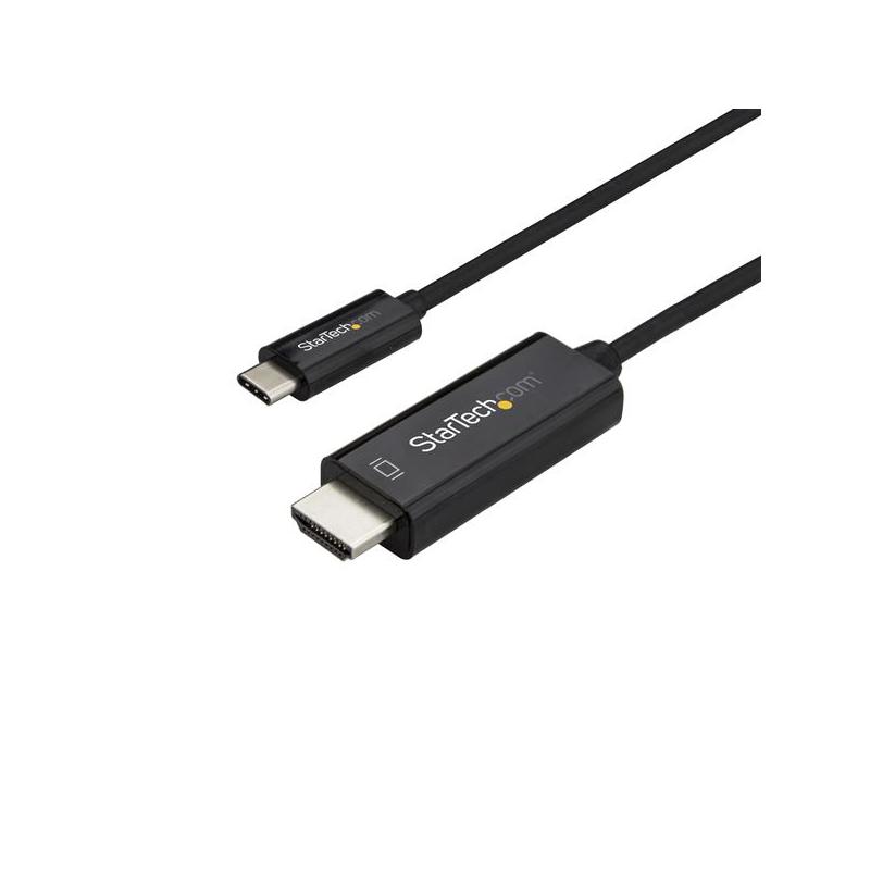 StarTech.com Câble USB-C vers HDMI de 2m - Câble adaptateur USB Type-C vers HDMI 2.0 4K 60 Hz - Compatible avec Thunderbolt 3 - Laptop vers Écran HDMI - Noir
