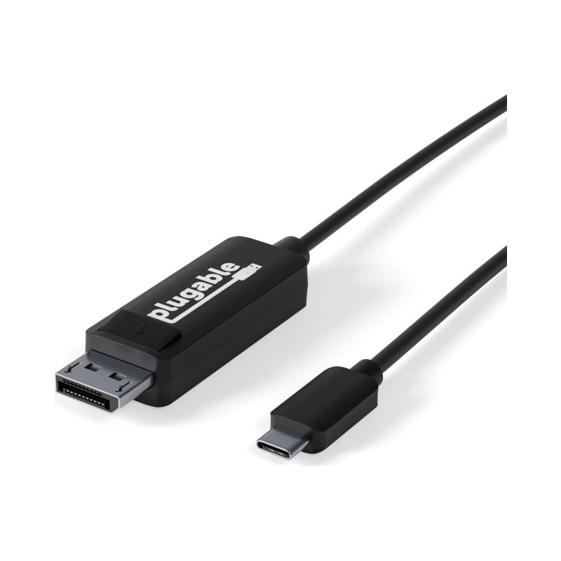 Plugable Technologies USB C to DisplayPort Cable 6 feet (1.8m), Up to 4K at 60Hz, USB C DisplayPort Cable - Compatible with Thunderbolt and USB-C - Driverless