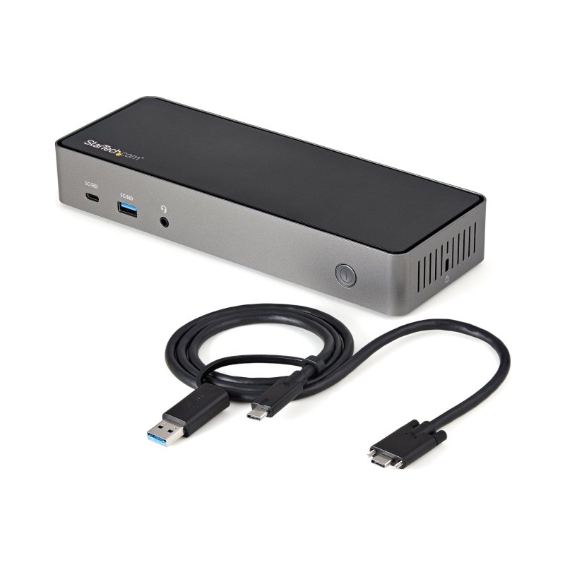 StarTech.com USB-C & USB-A Dock - Hybrid Universal Triple Monitor Laptop Docking Station w/ DisplayPort & HDMI 4K 60Hz - 85W Power Delivery, 6x USB Hub, GbE, Audio - USB 3.1 Gen 2 10Gbps