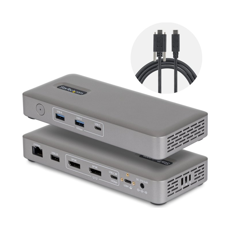 StarTech.com 208N-USB4-DOCK station d'accueil Avec fil Gris