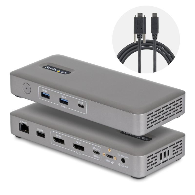 StarTech.com 208N-USB4-DOCK station d'accueil Avec fil Gris