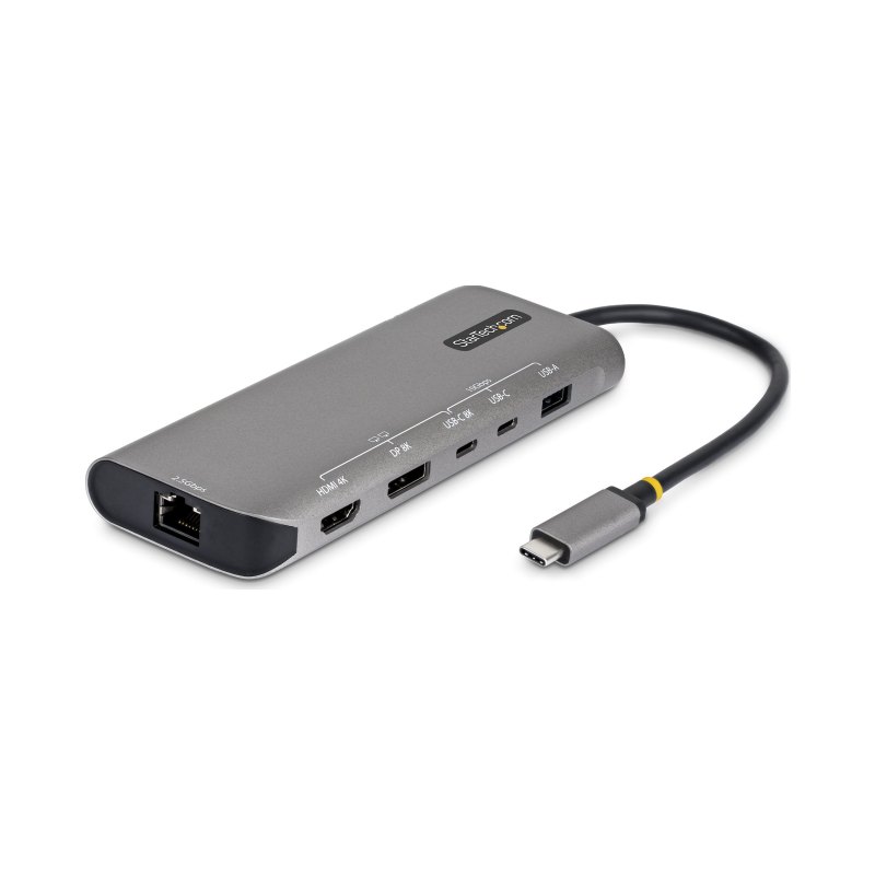 StarTech.com Adaptateur Multiport USB4, Double Sortie 4K Sans Pilote pour macOS et Windows, Recharge Power Delivery 140W, Hub 3 Ports 10 Gbps, 2,5 GbE, Mini Dock