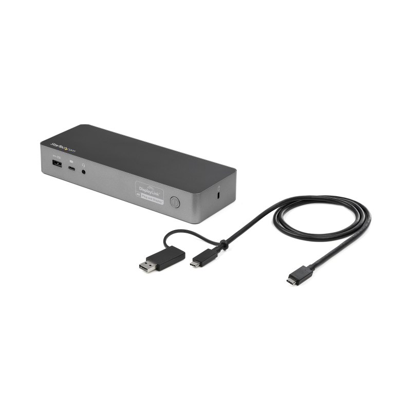 StarTech.com Universal Laptop Docking Station, Hybrid USB-C & USB-A Dock, Dual 4K DP & HDMI, 60W PD, Mac / Windows / Chrome OS, 4x USB 5Gbps Hub, GbE