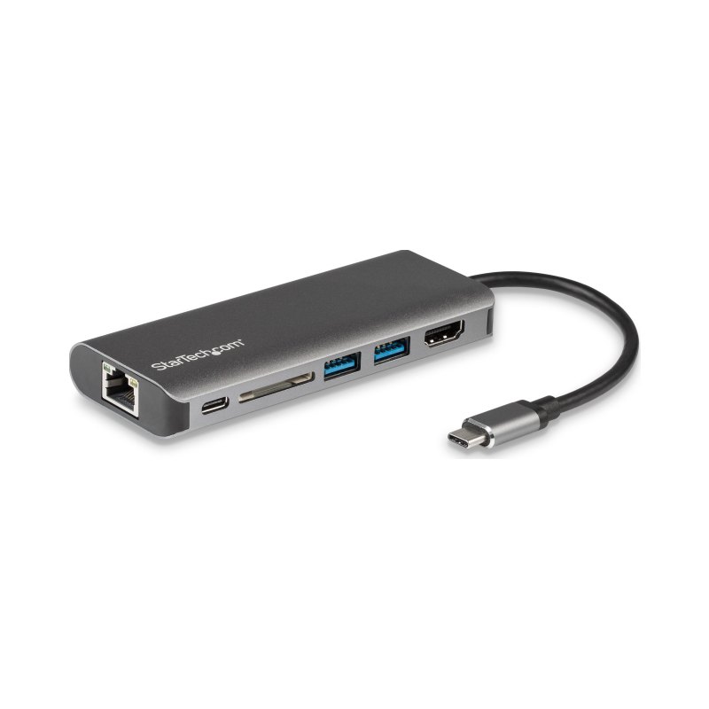 StarTech.com USB C Multiport Adapter, Portable USB-C Dock to 4K HDMI, 2-pt USB 3.0 Hub, SD/SDHC, GbE, 100W PD Pass-Through - USB Type-C/Thunderbolt 3 - REPLACED BY DKT30CSDHPD3