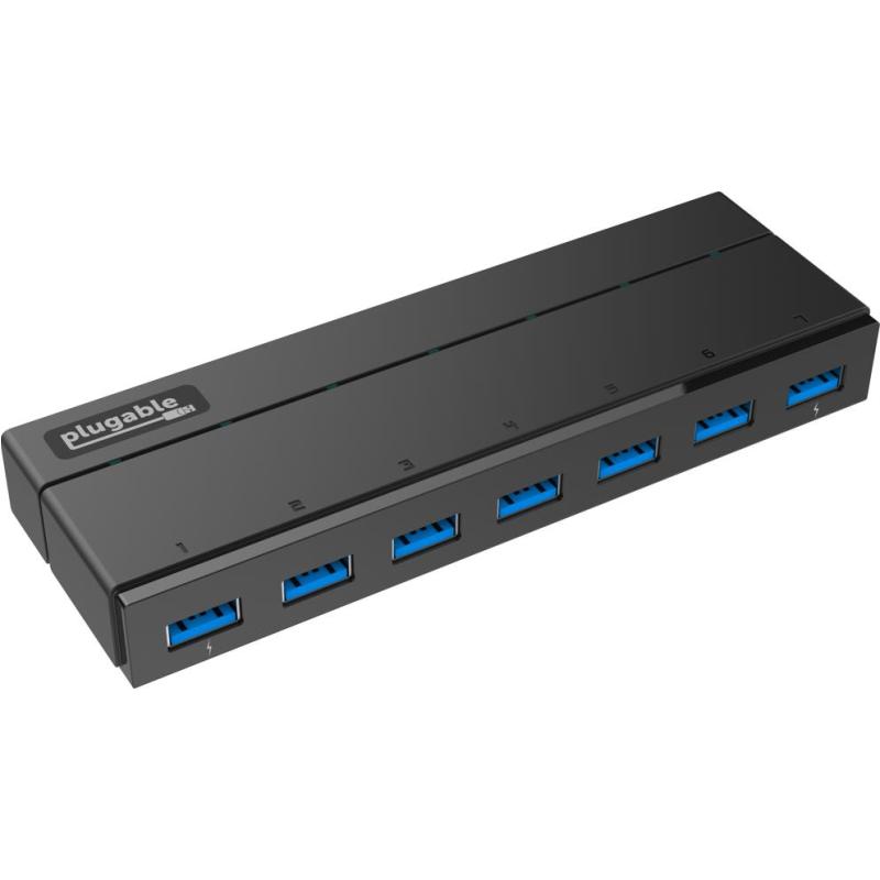 Plugable Technologies USB3-HUB7C hub & concentrateur USB 3.2 Gen 1 (3.1 Gen 1) Type-A 5000 Mbit/s Noir